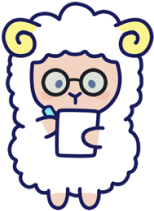 コース選びを案内する癒し~ぷの羊のキャラクター
